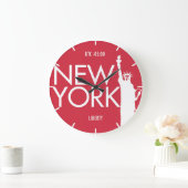 Time Zone Typografie Wall Clock New York Grote Klok (Huis)