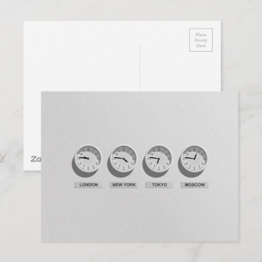 Time Zones World Traveler Briefkaart (Voorkant / Achterkant)