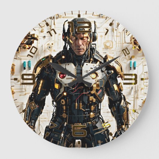 Timeborg: Retro futurisme wandklok (Voorkant)