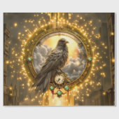 Timekeeper Raven – Gothic Clockwork  Cadeaupapier (Vlak)