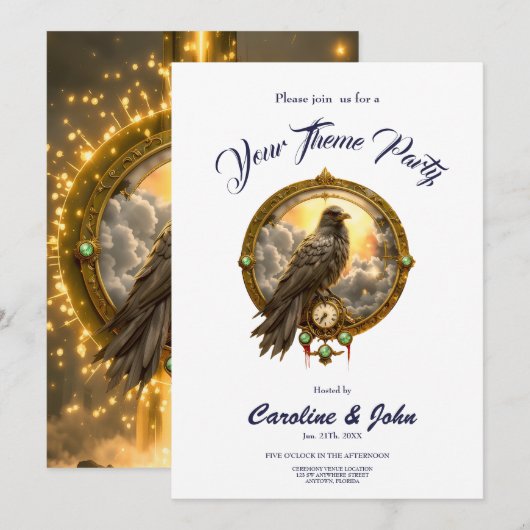 Timekeeper Raven – Gothic Clockwork  Kaart (Voorkant / Achterkant)