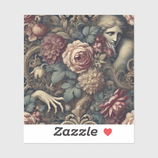 Timelapse – Gotisch Bloemenkussen Sticker (Vel)