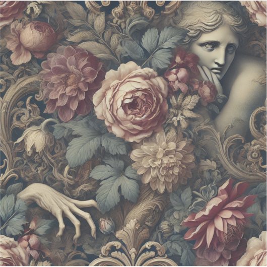 Timelapse – Gotisch Bloemenkussen Sticker (Voorkant)