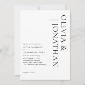 Timeles Elegant Classic Black and White Wedding Kaart (Voorkant)