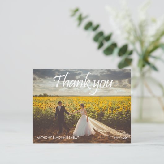 Timeless 2 foto bruiloft Dank u Briefkaart (Staand voorkant)