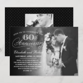 Timeless 60th Jubileum Party Photo Invitation Kaart (Voorkant / Achterkant)