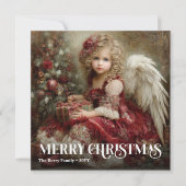 Timeless Angelic Victorian Christmas Greeting Card Feestdagenkaart (Voorkant)