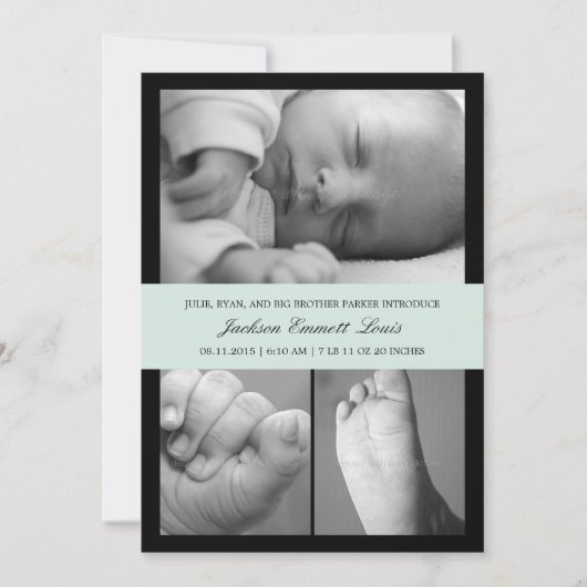 Timeless Band Birth Announounance - Blue Aankondiging (Voorkant)