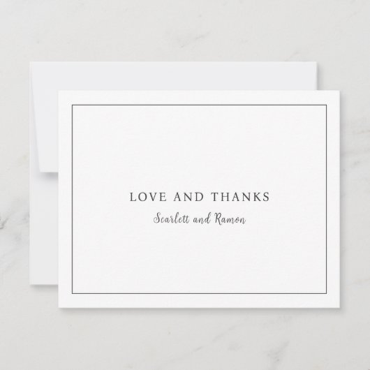 Timeless Black and White Elegant Wedding Bedankkaart (Voorkant)