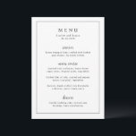 Timeless Black and White Elegant Wedding Menu<br><div class="desc">Elegant wedding menu featuring a simple design with serif and script fonts inside of a border.</div>