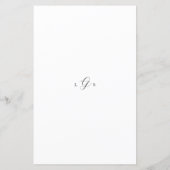 Timeless Black and White Guest Name Wedding Menu (Achterkant)