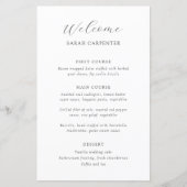Timeless Black and White Guest Name Wedding Menu (Voorkant)