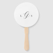 Timeless Black and White Monogram Elegant Wedding Handwaaier (Voorkant)