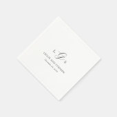 Timeless Black and White Monogram Elegant Wedding Servet (Hoek)
