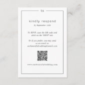 Timeless Black and White Monogram Modern Wedding RSVP Kaartje (Voorkant)