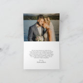 Timeless Black and White Photo Elegant Wedding Bedankkaart (Binnen)