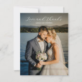 Timeless Black and White Photo Elegant Wedding Bedankkaart (Voorkant)