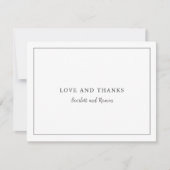 Timeless Black and White Photo Elegant Wedding Bedankkaart (Voorkant)