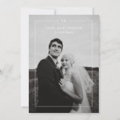 Timeless Black and White Photo Modern Wedding Bedankkaart (Voorkant)