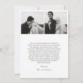 Timeless Black and White Photo Modern Wedding Bedankkaart (Achterkant)