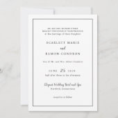 Timeless Black and White QR Code Elegant Wedding Kaart (Voorkant)