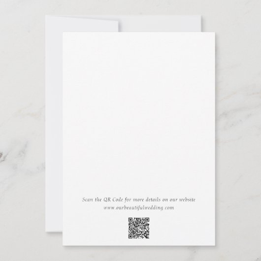 Timeless Black and White QR Code Elegant Wedding Kaart (Achterkant)