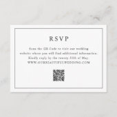 Timeless Black and White QR Code Elegant Wedding RSVP Kaartje (Voorkant)