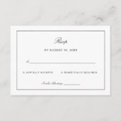 Timeless Black and White Wedding Response Informatiekaartje (Voorkant)