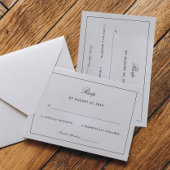 Timeless Black and White Wedding Response Informatiekaartje
