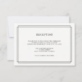 Timeless Black en White Reception Kaart (Voorkant)