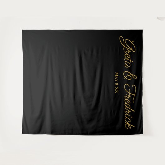 Timeless Black Gold Photo Backdrop Wandkleed (Voorkant (horizontaal))