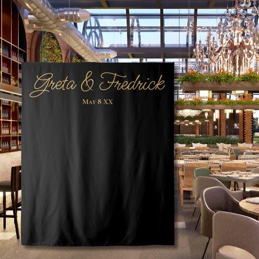 Timeless Black Gold Photo Backdrop Wandkleed