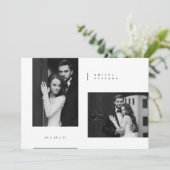 Timeless Black Tie Photo Wedding Kaart (Staand voorkant)