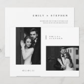 Timeless Black Tie Photo Wedding Kaart (Voorkant / Achterkant)