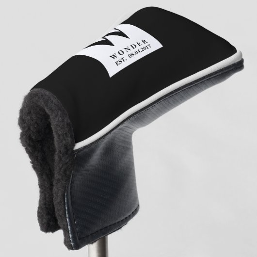 Timeless Black Wedding Golfheadcover (3/4 voorkant)