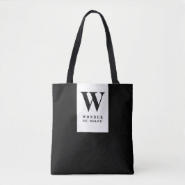 Timeless Black Wedding Monogram | Minimalist Desig Tote Bag