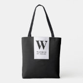 Timeless Black Wedding Monogram | Minimalist Desig Tote Bag (Achterkant)