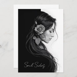 Timeless black white dramatic floral hair design kaart