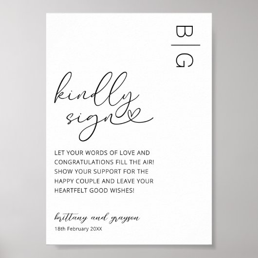 Timeless Black White Weduwboek Poster (Voorkant)