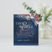 Timeless Blue Burgundy Floral Lace Wedding (Staand voorkant)