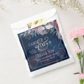 Timeless Blue Burgundy Floral Lace Wedding Bedankzakje (Gezegeld)