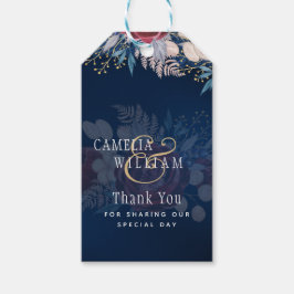 Timeless Blue Burgundy Floral Lace Wedding Cadeaulabel