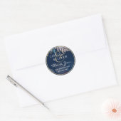 Timeless Blue Burgundy Floral Lace Wedding Ronde Sticker (Envelop)