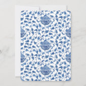 Timeless Blue en White Chinoiserie Chic Wedding Kaart (Achterkant)