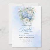 Timeless Blue Hydrangeas Bridal Shower Invitation Kaart (Voorkant)