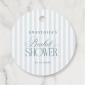 Timeless Blue Stripes Bridal Shower Bedankjes Labels (Achterkant)