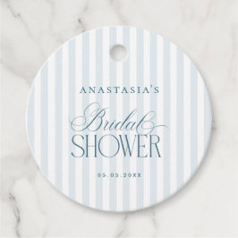 Timeless Blue Stripes Bridal Shower Bedankjes Labels