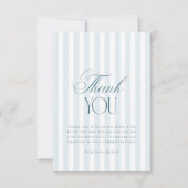 Timeless Blue Stripes Bridal Shower Bedankkaart (Voorkant)