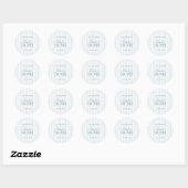 Timeless Blue Stripes Bridal Shower Ronde Sticker (Vel)