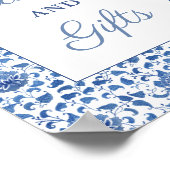 Timeless Blue White Kaarten en Gifts Vrijgezellenf Poster (Hoek)